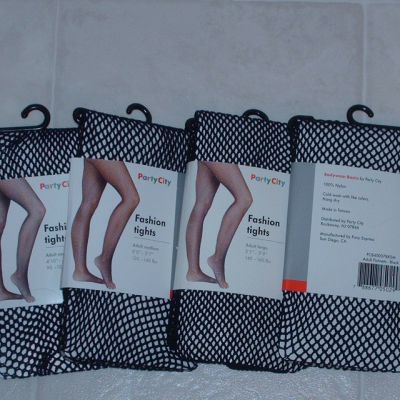 BODYWEAR PARTY CITY BLACK FISHNET TIGHTS STOCKING PANTYHOSE ADULT CHILD S M L XL